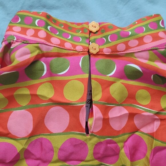 NEW FLORA BEA NYC Women's Ella Silk Top in Loony Moon Pattern Size S - Picture 5 of 5